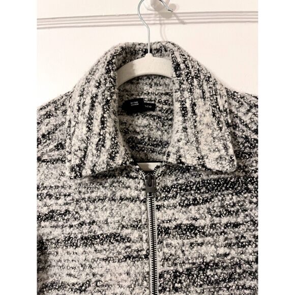 Womens Club Monaco Jacket Tweed Mohair/Wool Full Zip Collar Gray Size S - Picture 5 of 7